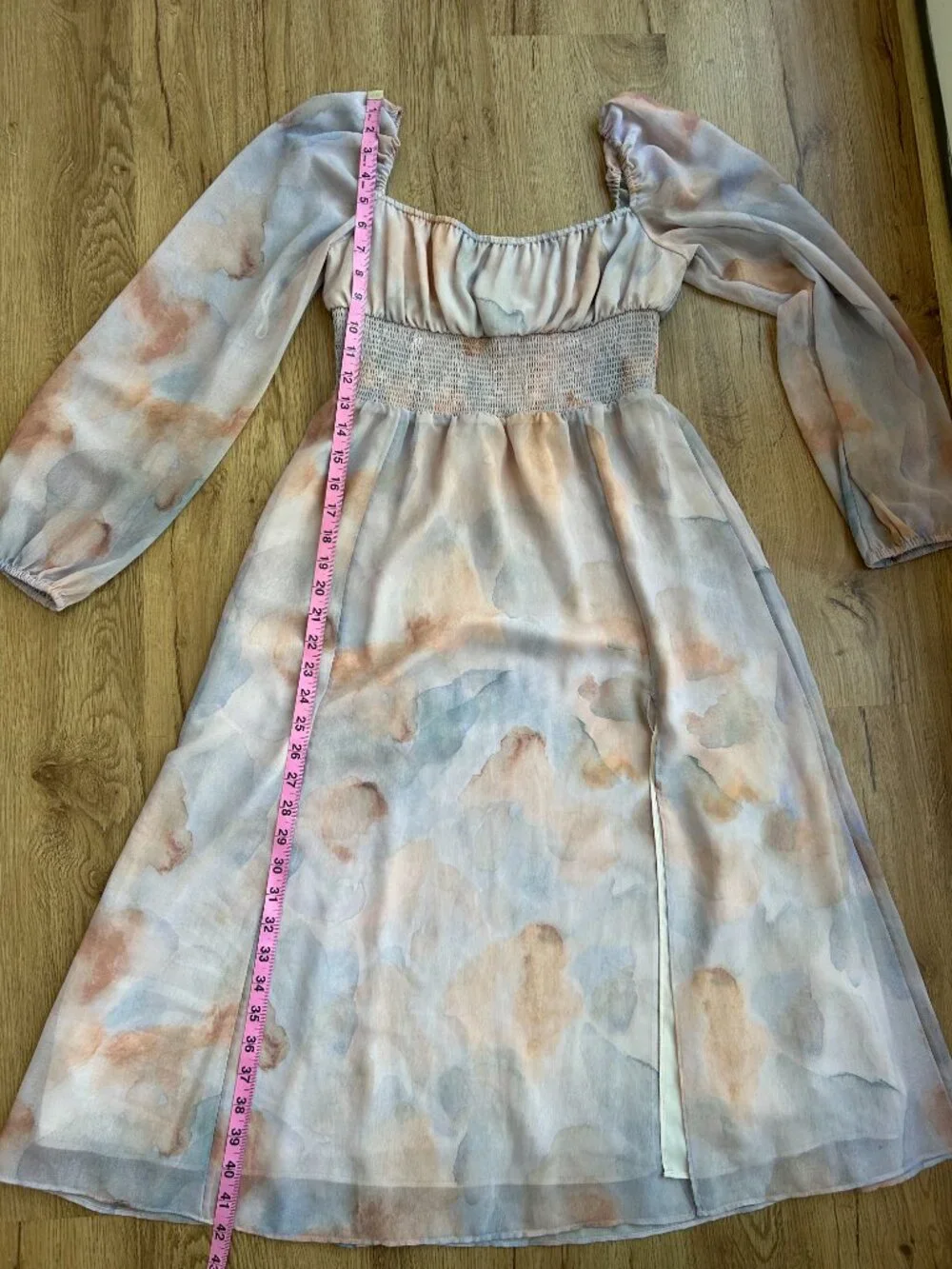 Aritzia‎ Wilfred Bella Slit Dress Small Watercolor Midi Romantic Cottagecore
